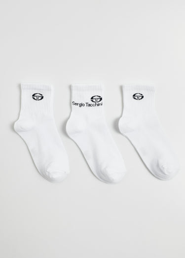 Lot de 3 Chaussettes basses côtelées Blanc
