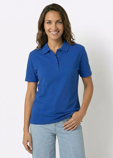 T-shirt maille piquée coton col polo Bleu Dur