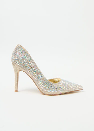 Escarpins chic talons hauts avec strass Dore