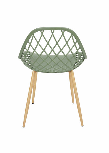 Chaises d'extérieur avec dossier alvéolé Vert