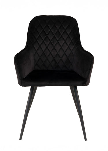 Fauteuils de salle à manger velours 4N Noir