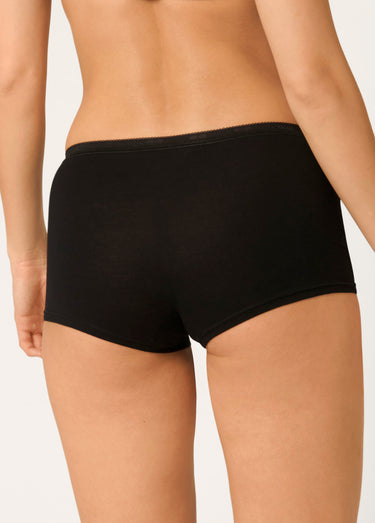 Shorty Basic+ coton stretch uni Noir