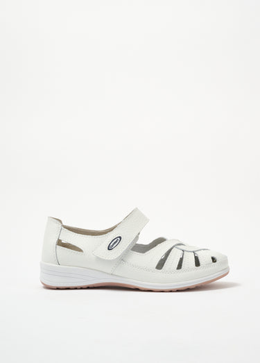 Sandales confortables en cuir ajouré Blanc