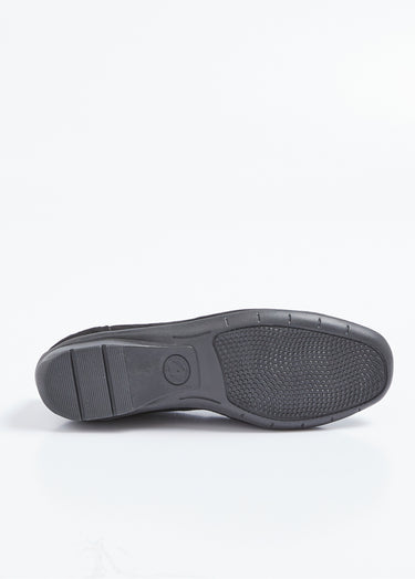 Mocassins cuir velours élastiqués largeur confort Velours Noir