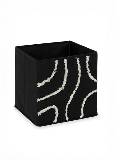 Panier rangement décor fantaisie 31x31cm Noir