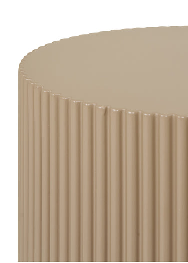 Table d'appoint colonne, aspect rainuré Beige/Gris