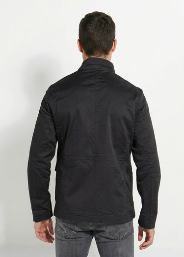 Veste casual multipoches col montant Noir