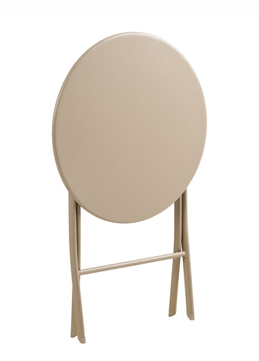 Set acier Table + 2 chaises bistro ARCAS Taupe