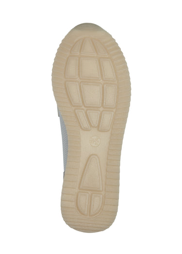 Mocassins compensés multimatières Blanc Argente