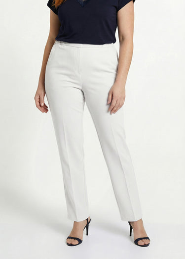 Pantalon droit taille semi-élastiquée Blanc