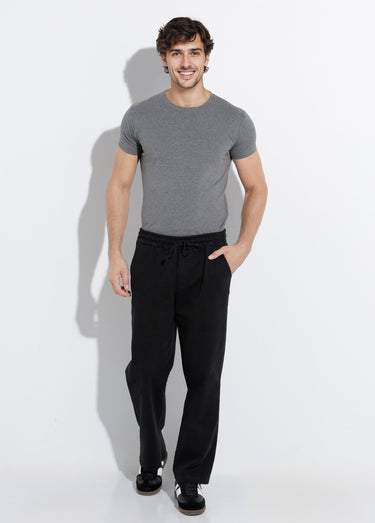 Pantalon élastiqué confort style casual Noir