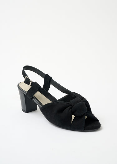 Sandales ouvertes fines brides à talons cuir Noir