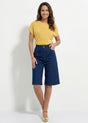 Bermuda taille haute denim stretch Stone