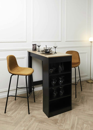 Chaises de bar assise velours, clair 1J Jaune