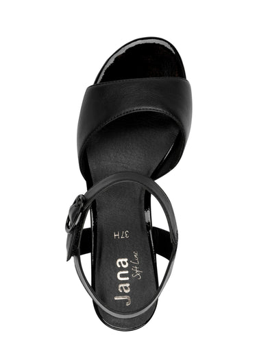 Sandales chic avec bride et talon recouvert Noir
