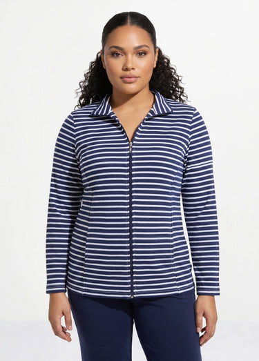 Veste zippée détente col montant Raye Marine