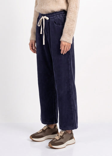 Pantalon élastique velours grosses cotes Marine