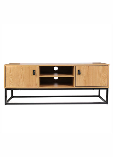 Banc TV en bois clair et métal ABBOTT Naturel / Noir