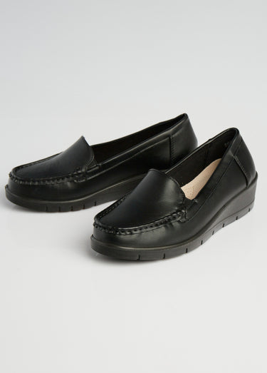 Mocassins avec semelle compensée fantaisie Noir