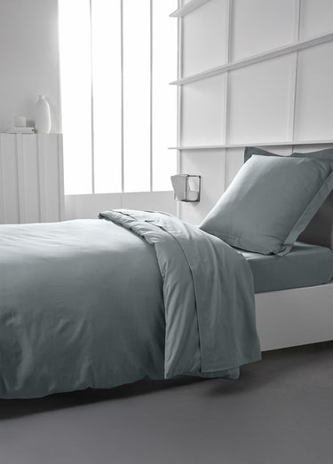 Drap-housse coton uni Acier