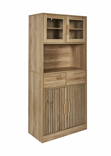 Buffet vaisselier en bois claustra Marron