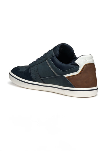 Baskets multimatières lacets et zip Marine