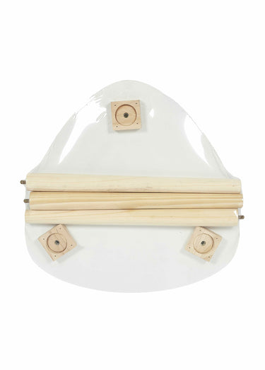 Table d'appoint forme galet, clair Blanc/Marron