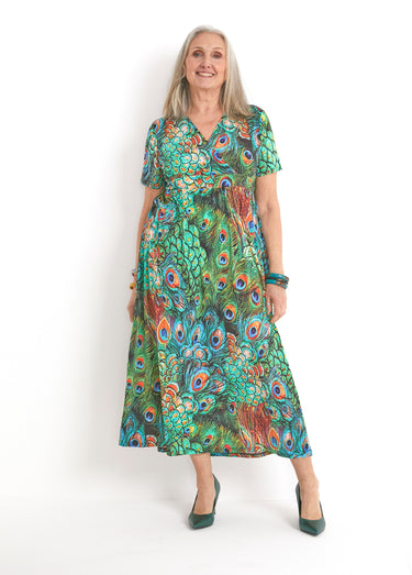 Robe longue décolleté effet cache-coeur Imp Vert