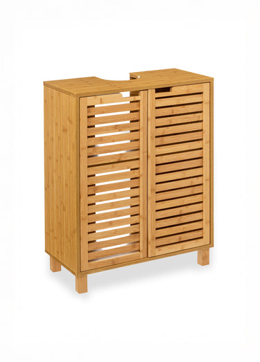 Meuble en bambou sous évier, 2 portes Bambou