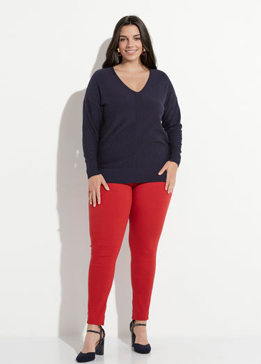 Pull maille fine jauge avec mini sequins Marine