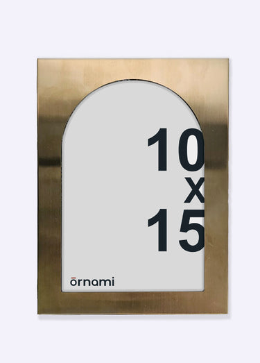 Cadre photo en métal brossé, forme arche Dore