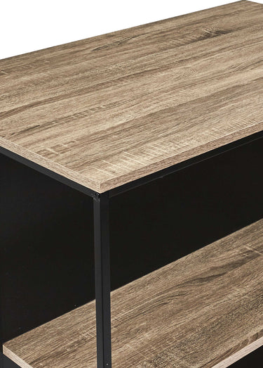 Set industriel Table ilot + 2 Tabourets  LOKA Marron/Noir
