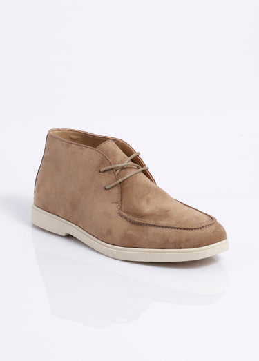 Low boots à lacets, semelle contrastée Beige