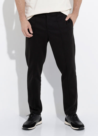 Pantalon chino en molleton avec couture Noir