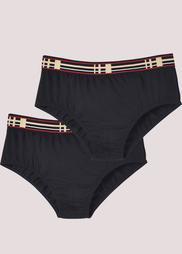 Slips fermés avec ceinture fantaisie Noir Lot 2