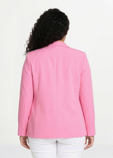 Veste blazer coupe droite maille unie Rose