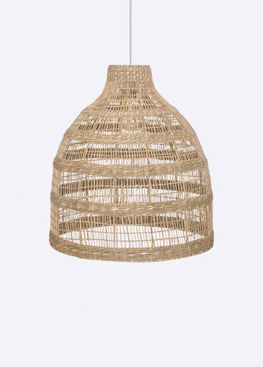 Suspension osier tressé, forme cloche Naturel