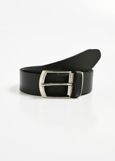 Ceinture en croûte de cuir Noir