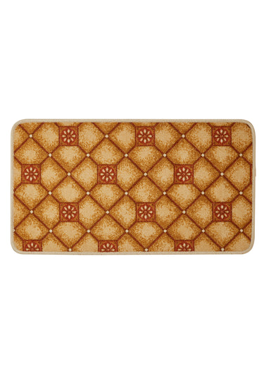 Tapis de cuisine imprimé, antidérapant Beige