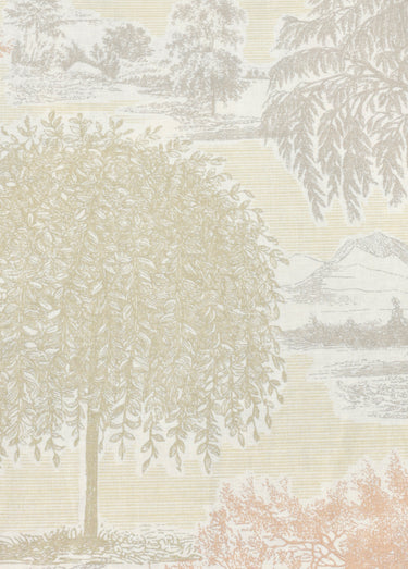 Parure de lit 4 pièces avec drap plat, arbres Beige