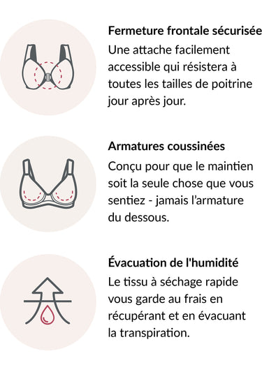 Soutien-gorge WonderWire ouverture devant Noir