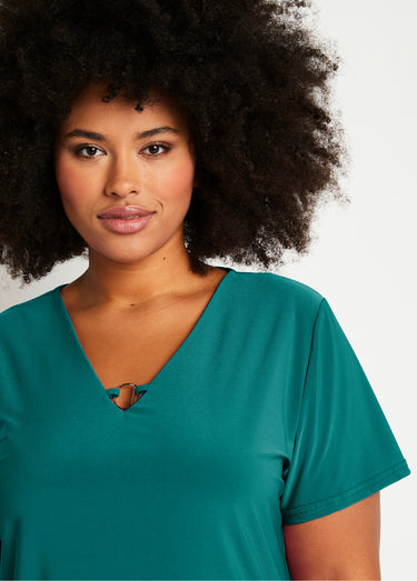 T-shirt manches courtes uni ou imprimé Uni Vert