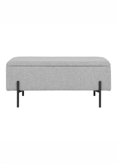 Banc en tissu avec coffre de rangement Gris Clair