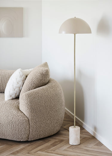 Lampadaire marbre base métal SHEFFIELD Beige