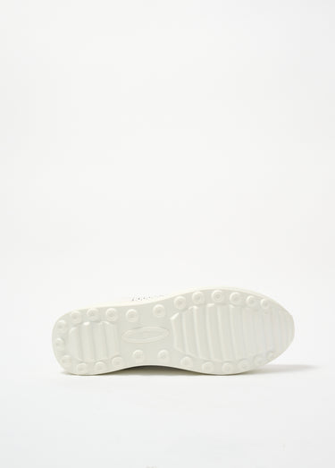 Baskets zippées en cuir compensées Blanc