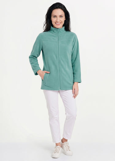 Veste zippée polaire, manches longues Vert Menthe