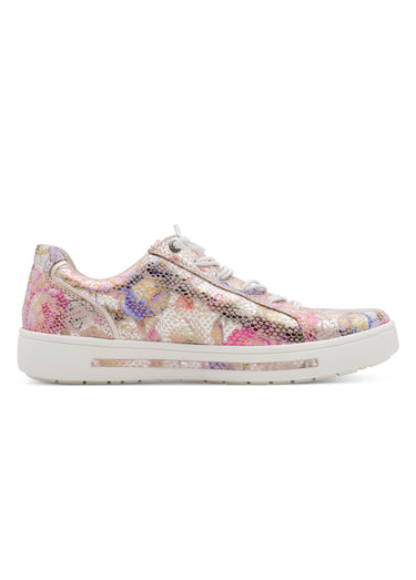 Baskets fleuries lacets élastiqués + zips Fleurs