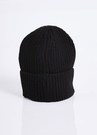 Bonnet en maille cotelée, à revers Noir