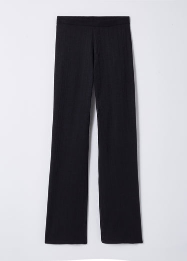 Pantalon fluide taille semi-élastiquée Noir