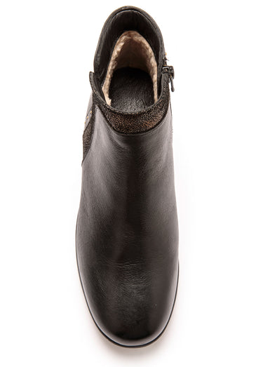 Boots cuir détails chic Noir